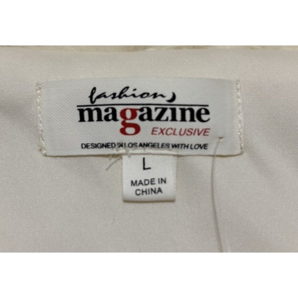 Vintage 80's Cream Faux Fur Full Zip Vest Retro Sleeveless Jacket Winter Large - Picture 6 of 8